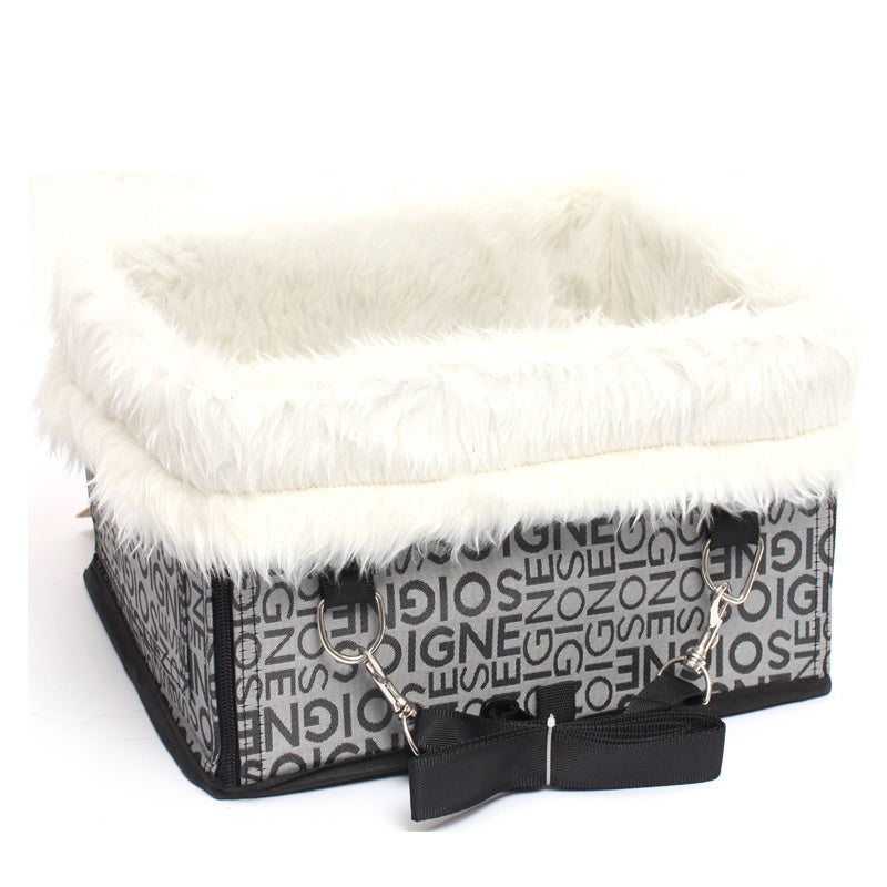 HKM-812563 Thickened Waterproof Double Layer Dog Car Seat Pad with Detachable Cashmere Lining
