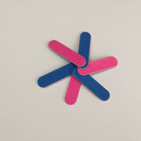 HKM-871507 Nail File Polishing Strip - Wood and Leather Tool for All Skin Types in Blue and Pink