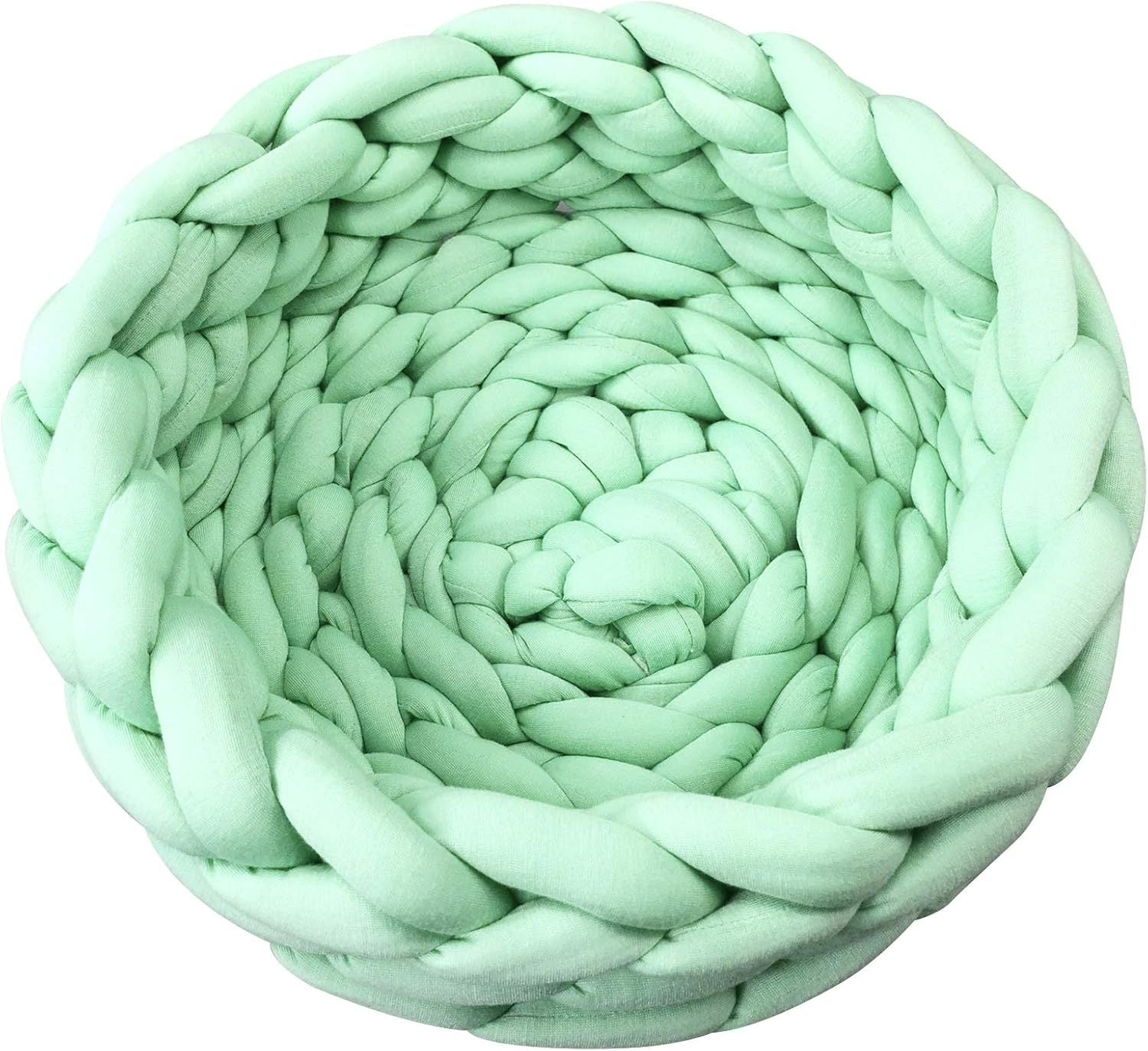 HKM-642643 Soft Cotton Knitted Round Pet Bed - Woven Basket Design for Cats and Small Dogs, Multi-Function, Machine Washable