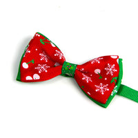 HKM-861203 Cute Christmas Pet Bow Ties for Dogs and Cats, Adjustable Neck Collar Accessory, 8 Colors Available