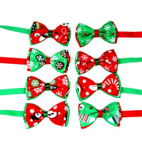 HKM-861203 Cute Christmas Pet Bow Ties for Dogs and Cats, Adjustable Neck Collar Accessory, 8 Colors Available