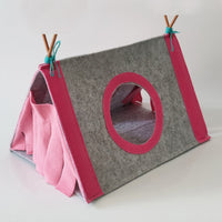 HKM-646419 Cozy Medium-Felt Corner House Tent for Small Pets - Blue, Pink, Christmas Green & Blue Options