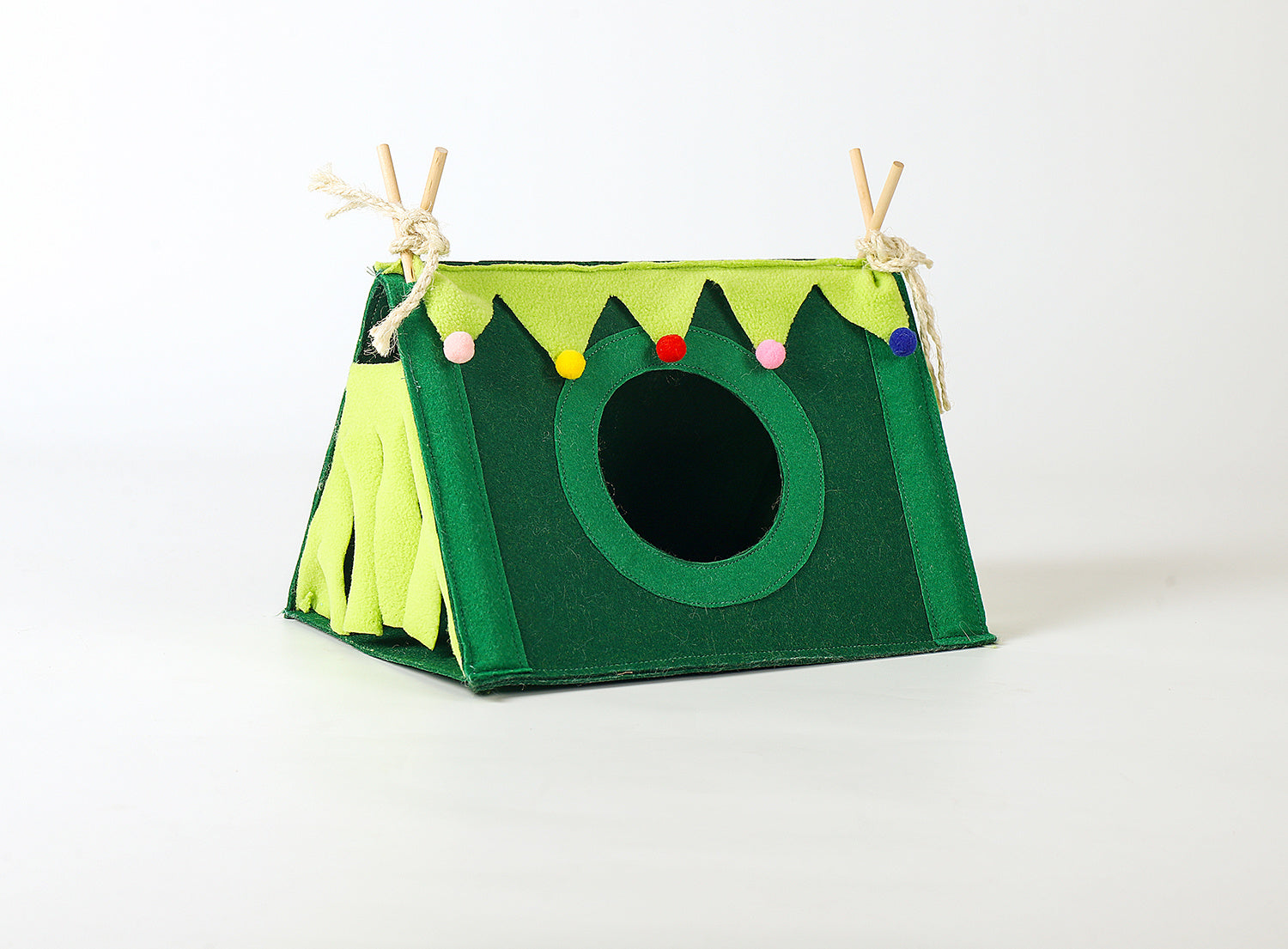 HKM-646419 Cozy Medium-Felt Corner House Tent for Small Pets - Blue, Pink, Christmas Green & Blue Options