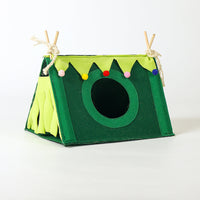 HKM-646419 Cozy Medium-Felt Corner House Tent for Small Pets - Blue, Pink, Christmas Green & Blue Options