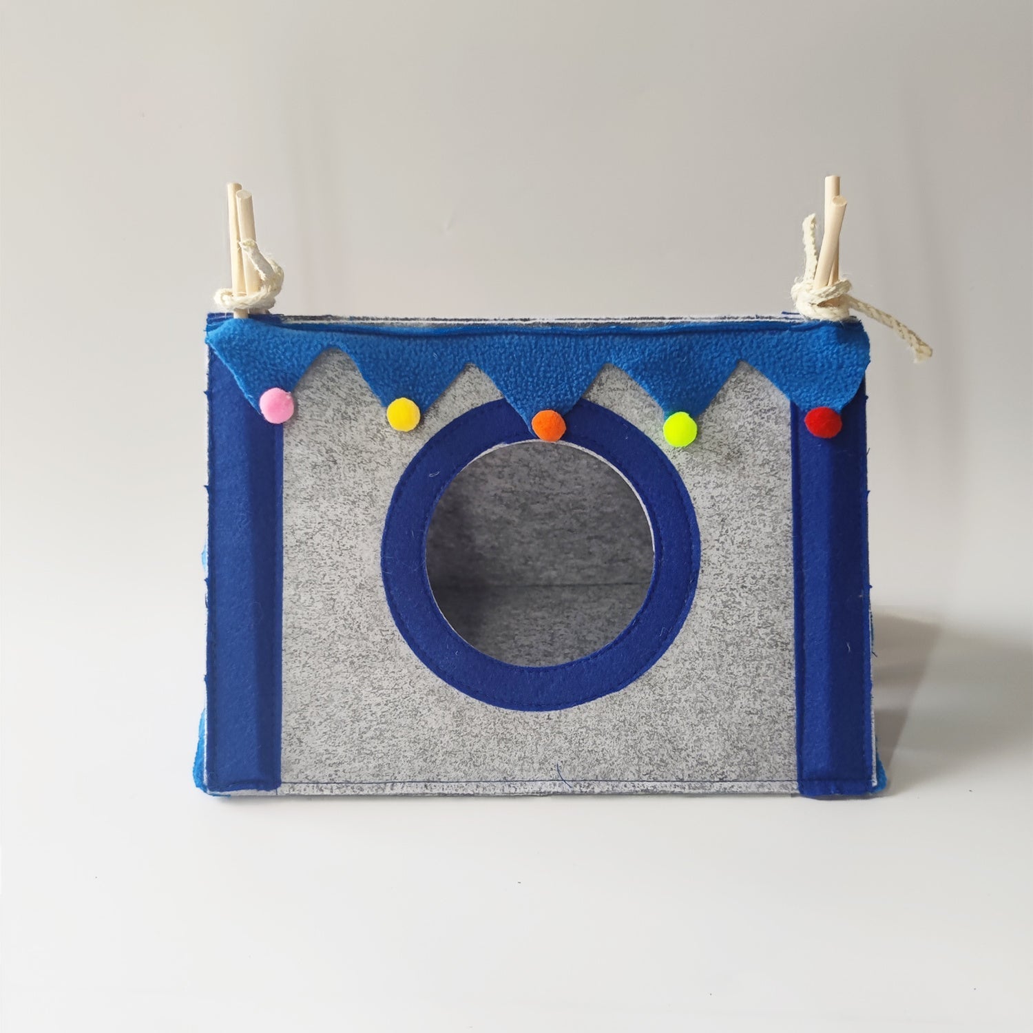 HKM-646419 Cozy Medium-Felt Corner House Tent for Small Pets - Blue, Pink, Christmas Green & Blue Options