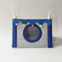 HKM-646419 Cozy Medium-Felt Corner House Tent for Small Pets - Blue, Pink, Christmas Green & Blue Options