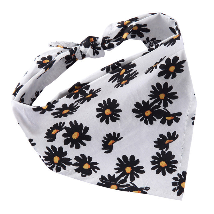 HKM-598739 Adjustable Cotton Dog Bandana - Soft Triangle Scarf for Small to Large Pets, Check Pattern, Perfect for All Seasons