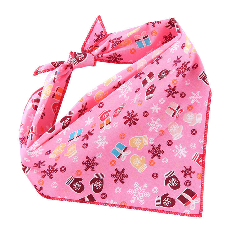 HKM-598739 Adjustable Cotton Dog Bandana - Soft Triangle Scarf for Small to Large Pets, Check Pattern, Perfect for All Seasons
