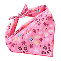 HKM-598739 Adjustable Cotton Dog Bandana - Soft Triangle Scarf for Small to Large Pets, Check Pattern, Perfect for All Seasons