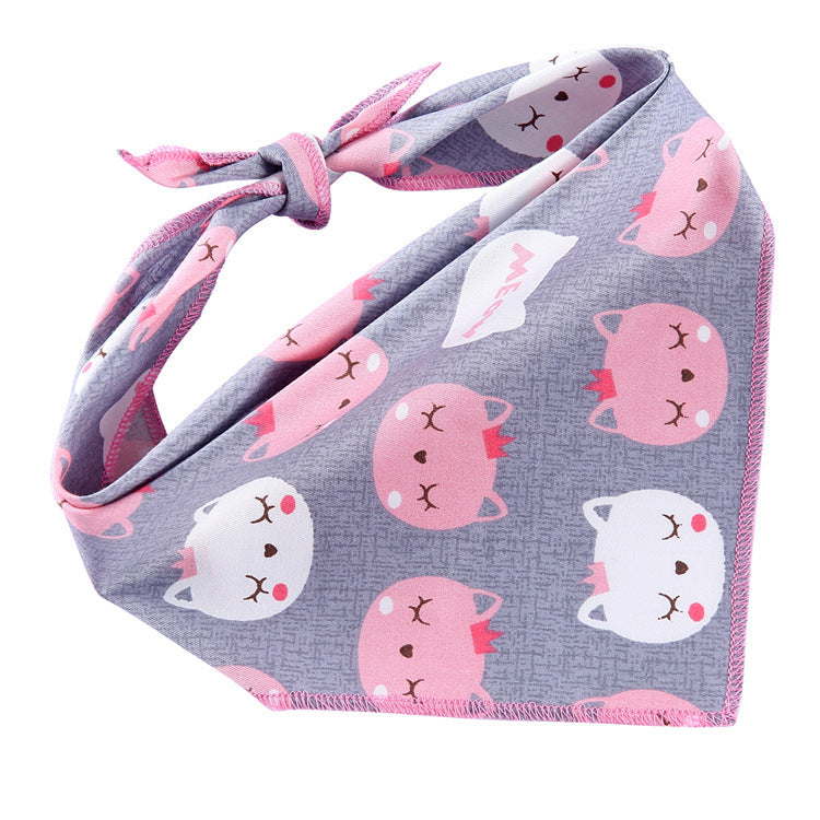HKM-598739 Adjustable Cotton Dog Bandana - Soft Triangle Scarf for Small to Large Pets, Check Pattern, Perfect for All Seasons