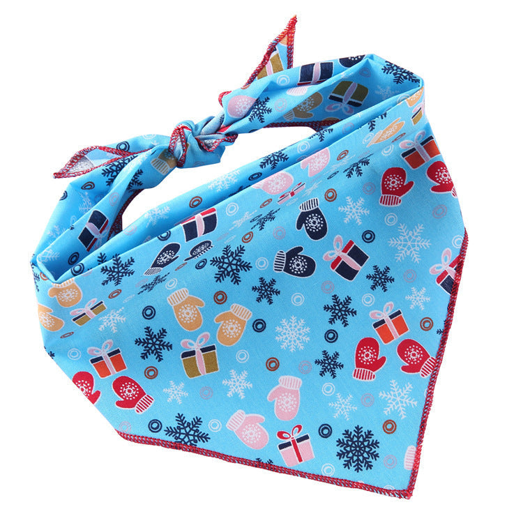 HKM-598739 Adjustable Cotton Dog Bandana - Soft Triangle Scarf for Small to Large Pets, Check Pattern, Perfect for All Seasons