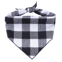 HKM-598739 Adjustable Cotton Dog Bandana - Soft Triangle Scarf for Small to Large Pets, Check Pattern, Perfect for All Seasons