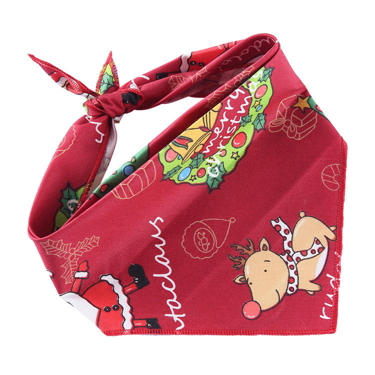 HKM-598739 Adjustable Cotton Dog Bandana - Soft Triangle Scarf for Small to Large Pets, Check Pattern, Perfect for All Seasons