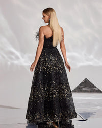 HKM-119059 Sophisticated Black Evening Dress for Women - EZ25041 Design