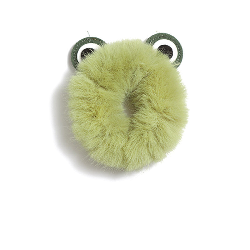 HKM-003987 Plush Tie-Up Antlers Hair Ring with Cartoon Rabbit Ears for Women and Girls