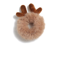 HKM-003987 Plush Tie-Up Antlers Hair Ring with Cartoon Rabbit Ears for Women and Girls