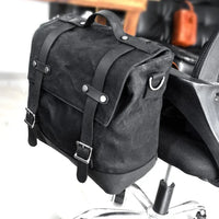 HKM-958995 Retro Waterproof Canvas and Cowhide Splicing Motorcycle Backpack
