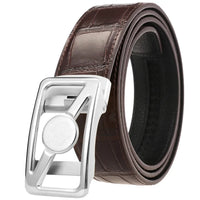 HKM-293267 Stainless Steel Personality Buckle Leather Belt - Model LY36-61479-8