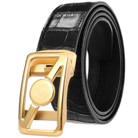 HKM-293267 Stainless Steel Personality Buckle Leather Belt - Model LY36-61479-8