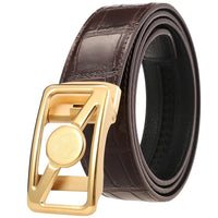 HKM-293267 Stainless Steel Personality Buckle Leather Belt - Model LY36-61479-8