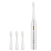 HKM-377619 Sonic Electric Toothbrush with 4 Brush Heads and USB Charging - Waterproof Design, Available in Multiple Colors