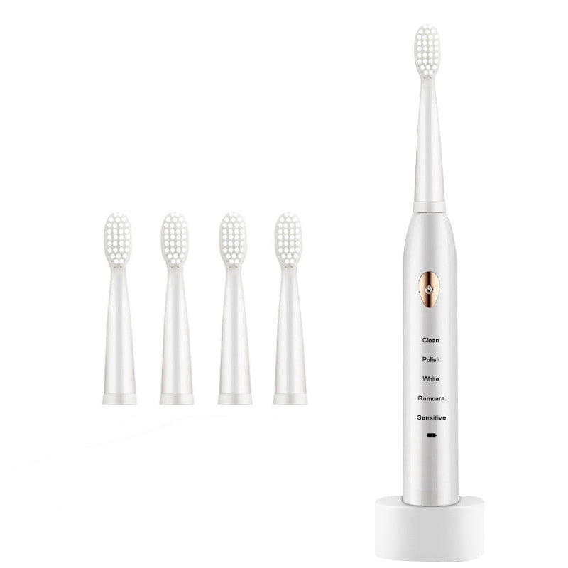 HKM-377619 Sonic Electric Toothbrush with 4 Brush Heads and USB Charging - Waterproof Design, Available in Multiple Colors