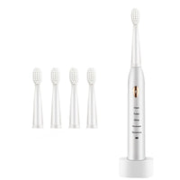 HKM-377619 Sonic Electric Toothbrush with 4 Brush Heads and USB Charging - Waterproof Design, Available in Multiple Colors