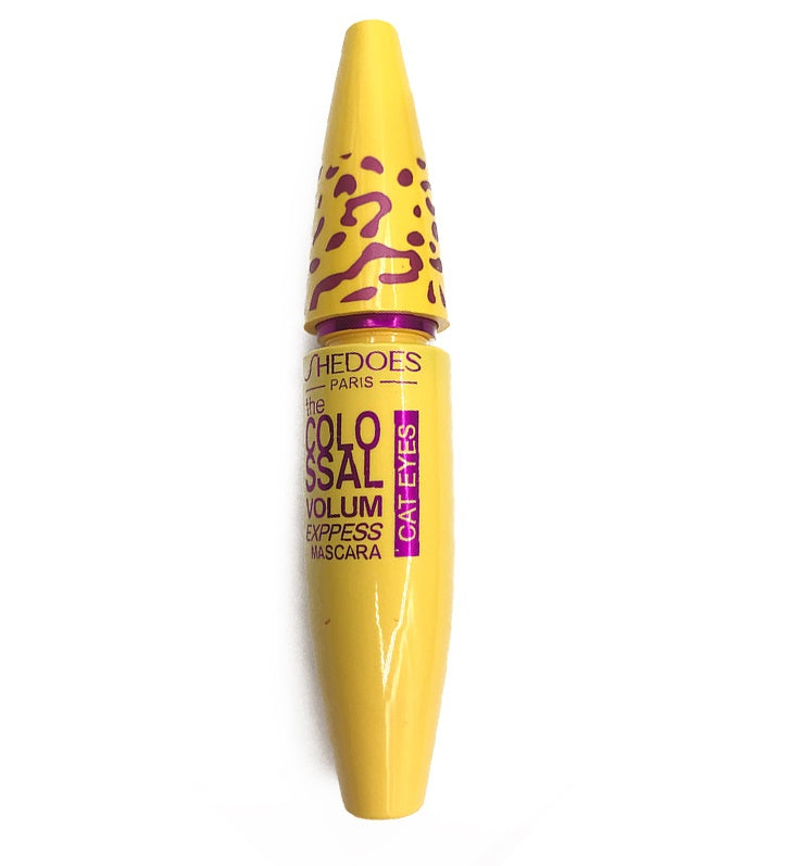 HKM-795347 Thick Curling Waterproof Mascara in Leopard-Shaped Yellow Tube, 12cm