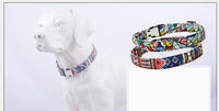 HKM-389267 Ethnic Style Color Matching Semi-Metal Buckle Pet Collar for Dogs