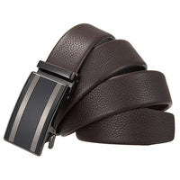 HKM-701139 Automatic Alloy Buckle Leather Belt with Removable Buckle - Model LY36-25629-5