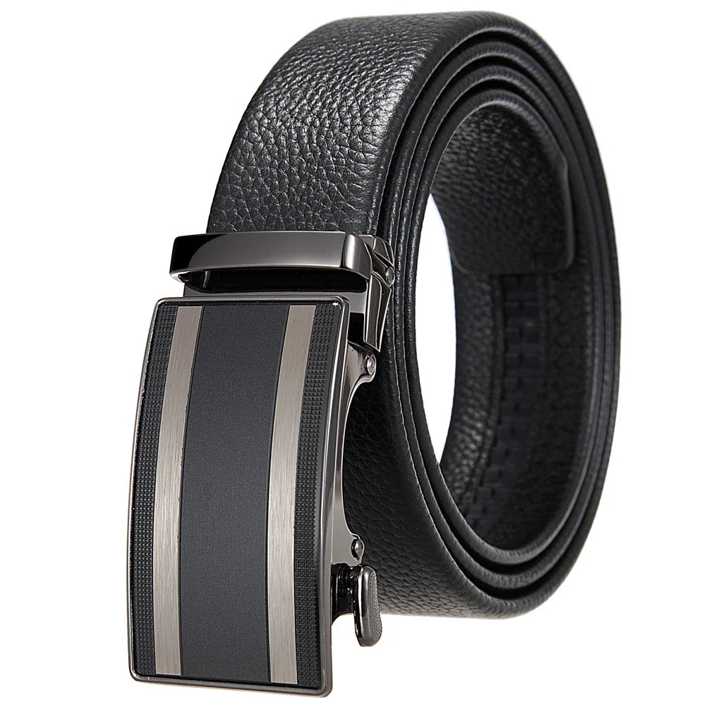 HKM-701139 Automatic Alloy Buckle Leather Belt with Removable Buckle - Model LY36-25629-5
