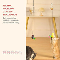 HKM-532499 Interactive Cat Toy with Sound Response and Treat Reward System, Automatic Swinging Teaser for Engaging Playtime