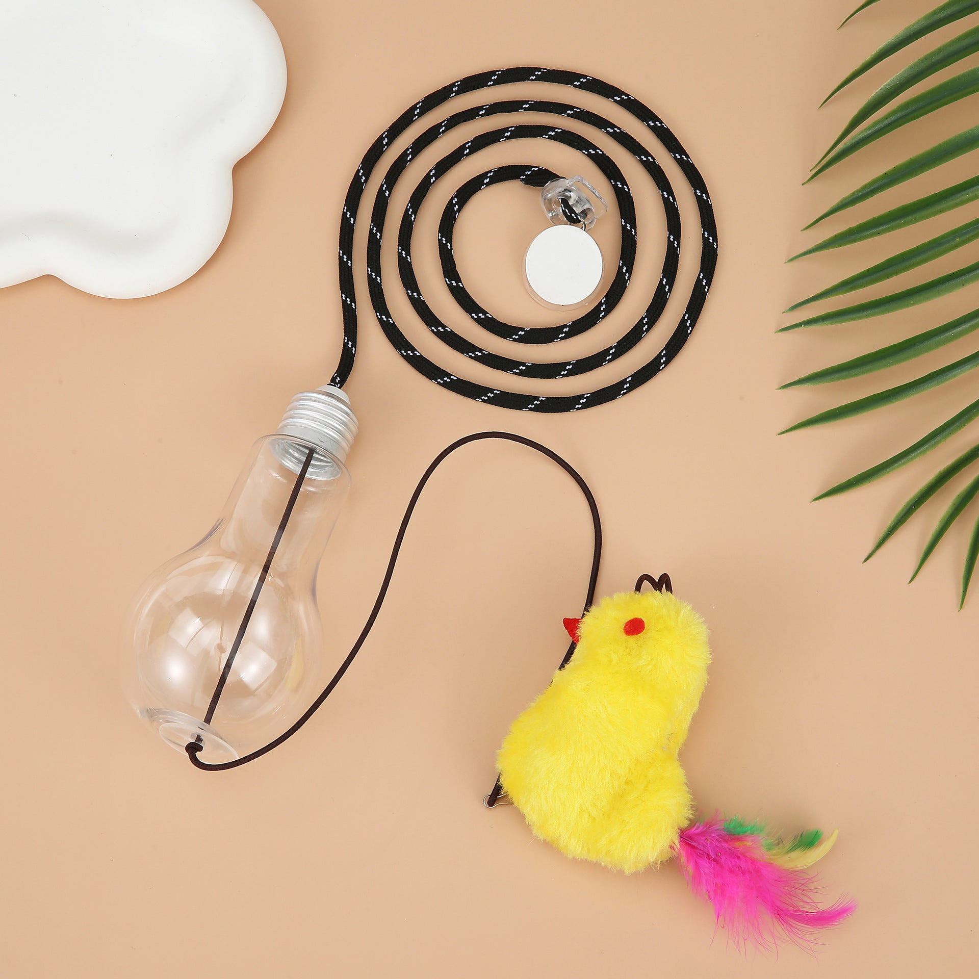 HKM-532499 Interactive Cat Toy with Sound Response and Treat Reward System, Automatic Swinging Teaser for Engaging Playtime