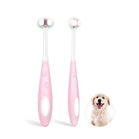 HKM-039379 Ultra Soft Nano Bristles 3-Sided Dog Toothbrush for Gentle Dental Care and Easy Cleaning
