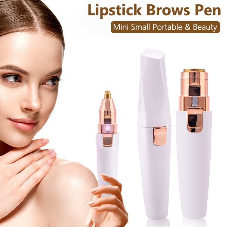 HKM-474771 USB Rechargeable 2-in-1 Lipstick Shaver and Eyebrow Trimmer for Smooth Hair Removal