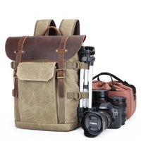 HKM-105875 Canvas Camera Bag and Laptop Backpack for DSLR and CSC Cameras