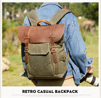 HKM-105875 Canvas Camera Bag and Laptop Backpack for DSLR and CSC Cameras