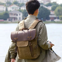 HKM-105875 Canvas Camera Bag and Laptop Backpack for DSLR and CSC Cameras