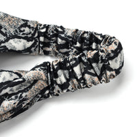 HKM-166675 Satin Leopard & Snake Print Cross Hair Band - 25.5CM Length, 14.5CM Width