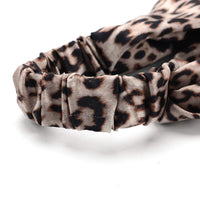 HKM-166675 Satin Leopard & Snake Print Cross Hair Band - 25.5CM Length, 14.5CM Width