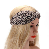 HKM-166675 Satin Leopard & Snake Print Cross Hair Band - 25.5CM Length, 14.5CM Width