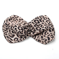 HKM-166675 Satin Leopard & Snake Print Cross Hair Band - 25.5CM Length, 14.5CM Width