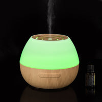 HKM-379283 Wood Grain Aromatherapy Humidifier with Colorful Ambient Light and Ultrasonic Atomization, 300ml Capacity
