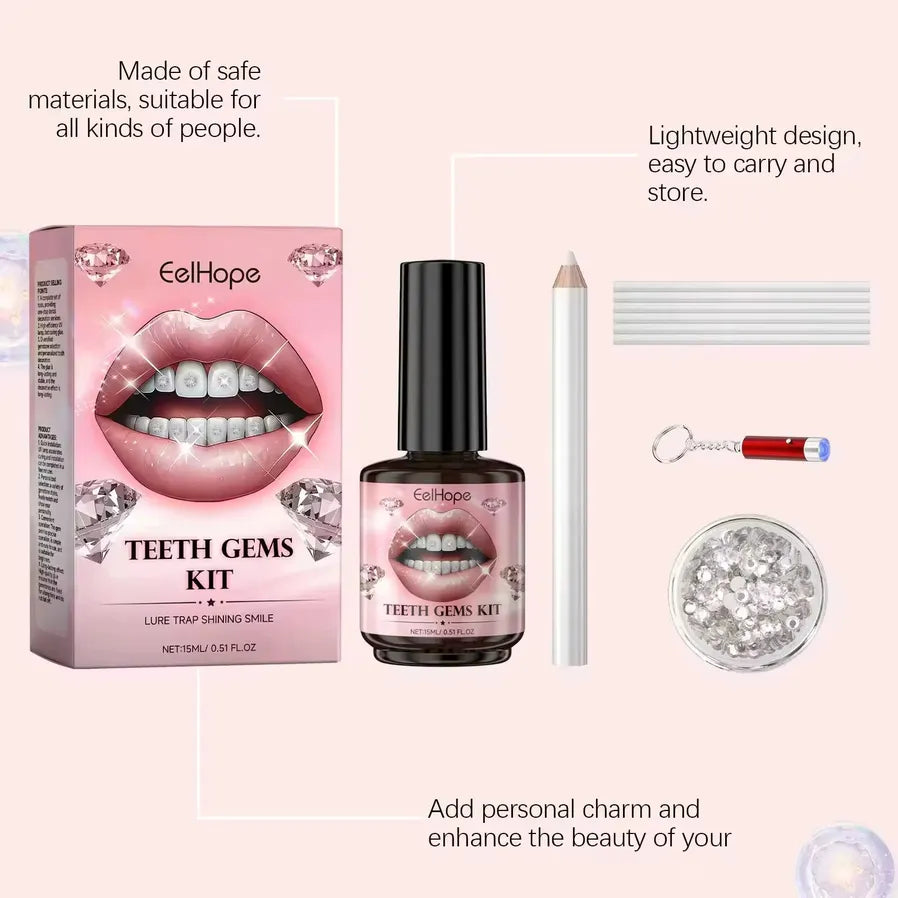 JMT-845834 Premium Tooth Gem Kit with Curing Light and Adhesive - Complete Set for Sparkling Smiles