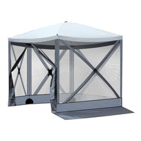 HKM-188691 10x10 ft Light Gray and Dark Gray Pentagonal Automatic Folding Tent