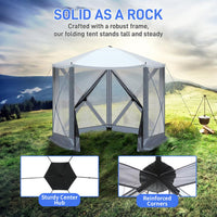 HKM-188691 10x10 ft Light Gray and Dark Gray Pentagonal Automatic Folding Tent