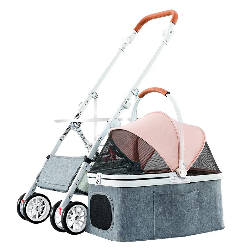 JMT-846410 Pet Stroller for Small Dogs with Detachable 4-Wheel Design