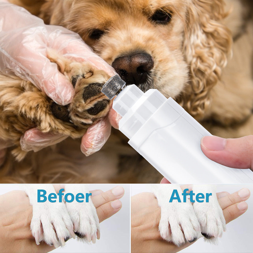 HKM-447251 Automatic Pet Nail Polisher for Cats and Dogs - USB Rechargeable Nail Clipper with Dual Speed Settings