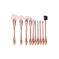 HKM-052051 10-Piece Professional Makeup Brush Set in Rose Gold - Simple and Stylish Design