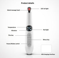 HKM-192851 Aluminum Alloy Eye Massager with Adjustable Temperature and Vibration Therapy